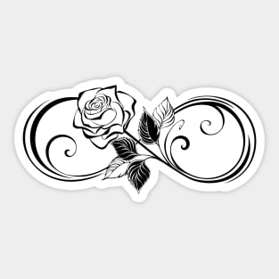 Infinity symbol with outline rose Sticker